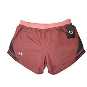 NEW Under Armour HeatGear Fly By 2.0 Running Shorts Womens Medium Mauve Pink/B54